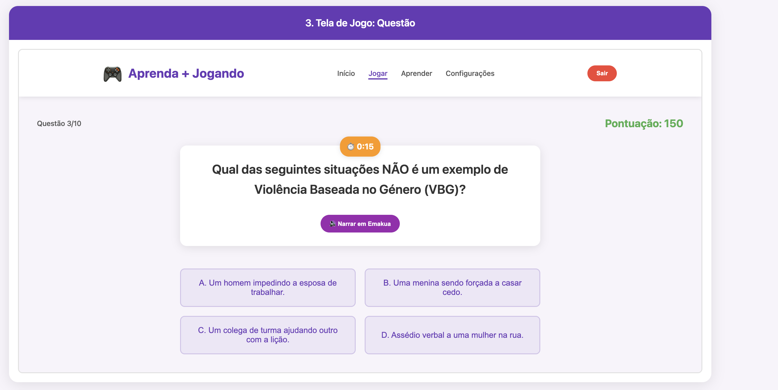 Interface 3 do Jogo VBG